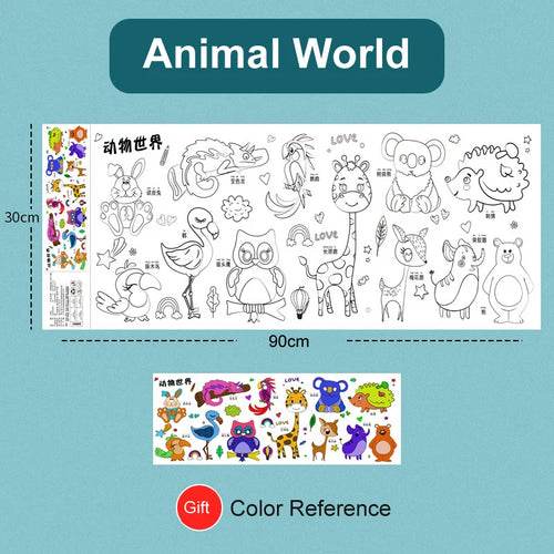 Creative Artistry Unleashed: Children's DIY Sticky Coloring Graffiti Paper Roll Toy - ToylandEU