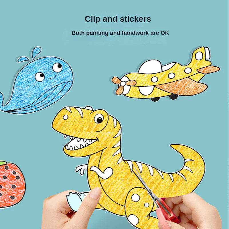 Creative Artistry Unleashed: Children's DIY Sticky Coloring Graffiti Paper Roll Toy - ToylandEU