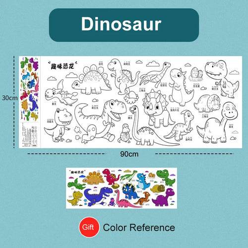 Creative Artistry Unleashed: Children's DIY Sticky Coloring Graffiti Paper Roll Toy - ToylandEU