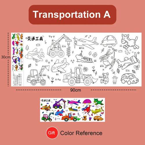 Creative Artistry Unleashed: Children's DIY Sticky Coloring Graffiti Paper Roll Toy - ToylandEU