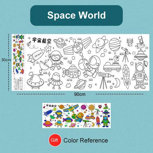 Creative Artistry Unleashed: Children's DIY Sticky Coloring Graffiti Paper Roll Toy - ToylandEU