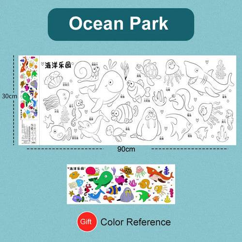 Creative Artistry Unleashed: Children's DIY Sticky Coloring Graffiti Paper Roll Toy - ToylandEU