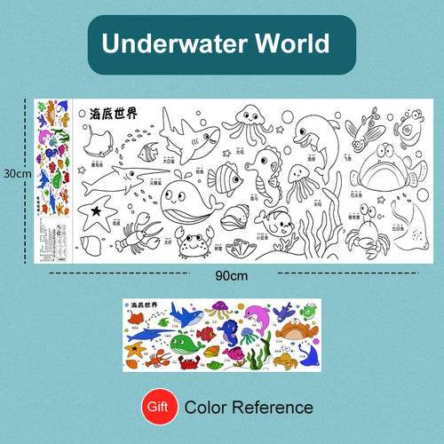 Creative Artistry Unleashed: Children's DIY Sticky Coloring Graffiti Paper Roll Toy - ToylandEU