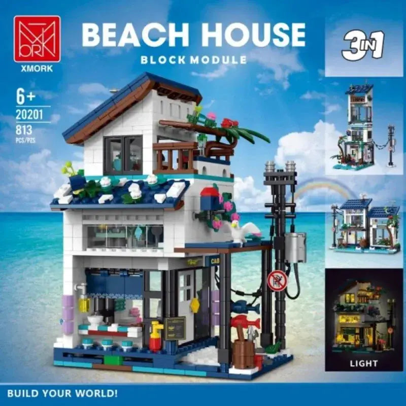 Creative Beach House Building Blocks with Light Kit - ToylandEU