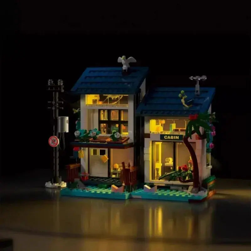 Creative Beach House Building Blocks with Light Kit - ToylandEU