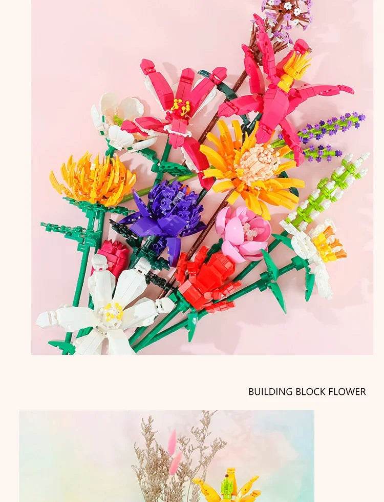 Creative Bouquet Plant Potted Michelia Flower Building Blocks - ToylandEU