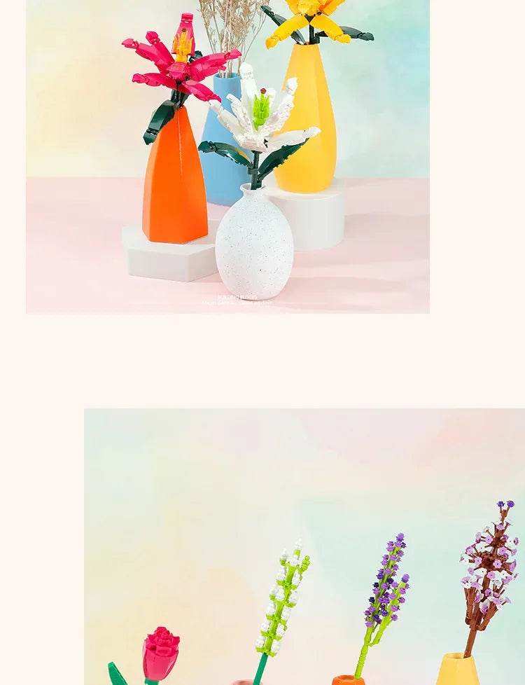 Creative Bouquet Plant Potted Michelia Flower Building Blocks - ToylandEU