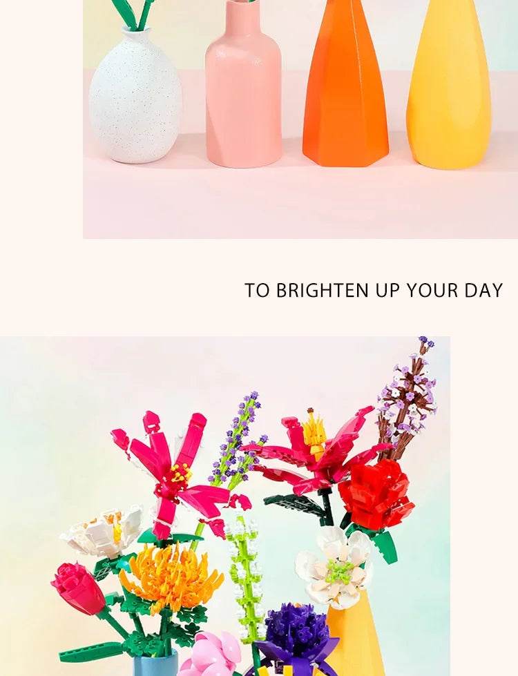 Creative Bouquet Plant Potted Michelia Flower Building Blocks - ToylandEU