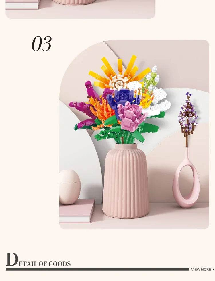 Creative Bouquet Plant Potted Michelia Flower Building Blocks - ToylandEU