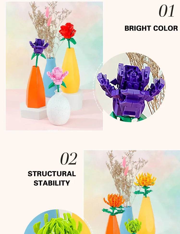 Creative Bouquet Plant Potted Michelia Flower Building Blocks - ToylandEU