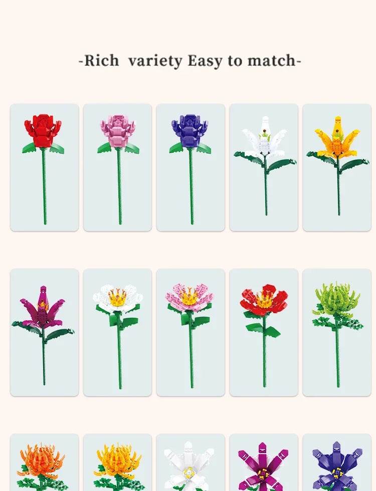 Creative Bouquet Plant Potted Michelia Flower Building Blocks - ToylandEU