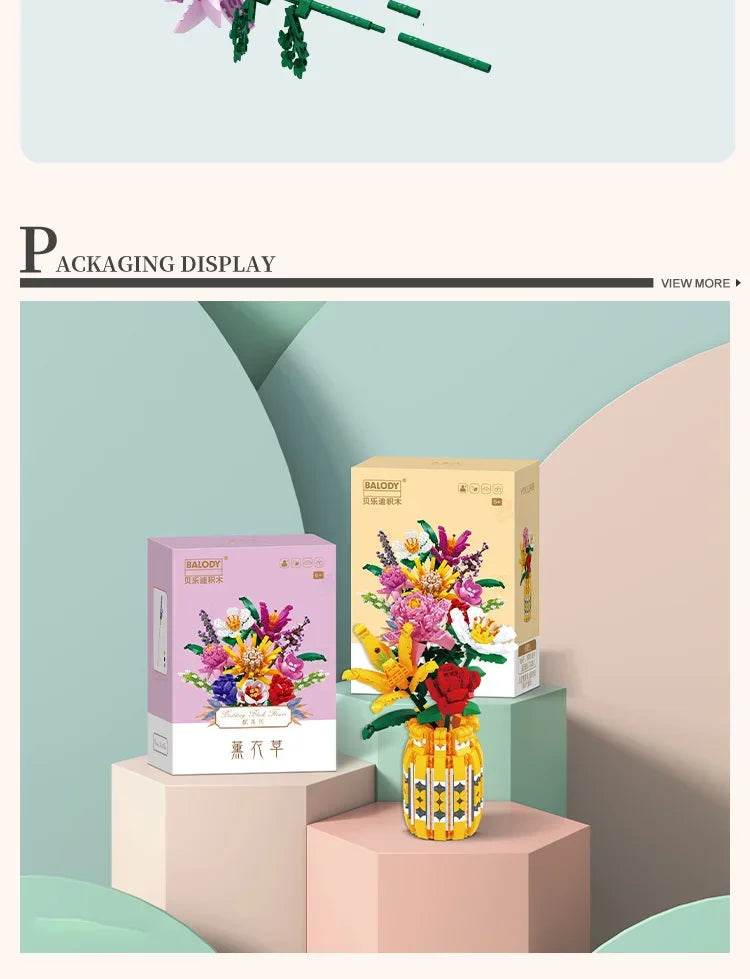 Creative Bouquet Plant Potted Michelia Flower Building Blocks - ToylandEU