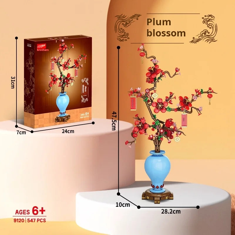 Creative Building Block Bonsai Flower Kit Peach Blossom Narcissus For Kids Home Decor - ToylandEU