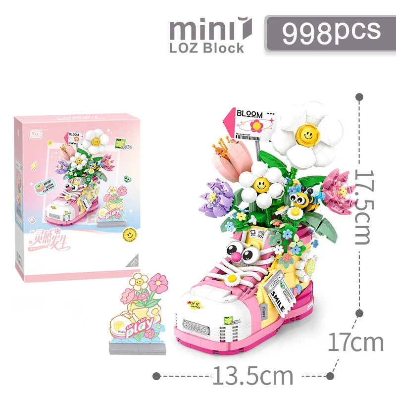 Creative Building Block Set Flower Series MOC Desktop Ornaments For Kids And Adults - ToylandEU