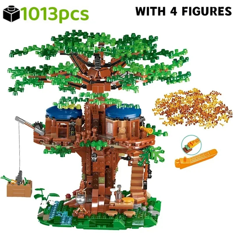 Creative Building Block Set With Fantasy Tree House Lego Compatible Four Seasons For Kids And Families - ToylandEU