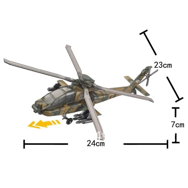 Creative Building Blocks AH-64 Two Seater Armed Attack Helicopter Model For Boys - ToylandEU