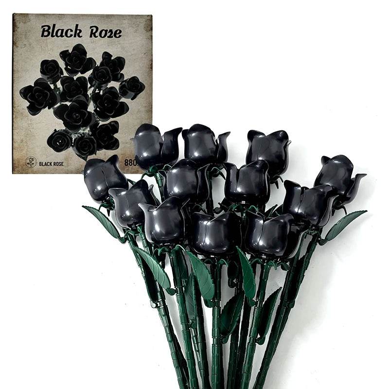 Creative Building Blocks Black Rose Bouquet For Kids - ToylandEU