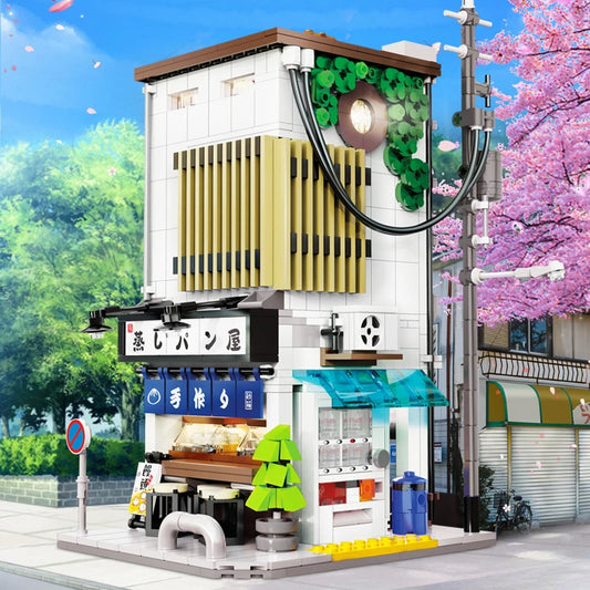 Creative Building Blocks City Street Scene MOC Japanese Steamed Bun House 1108 Pcs For Kids Gift - ToylandEU