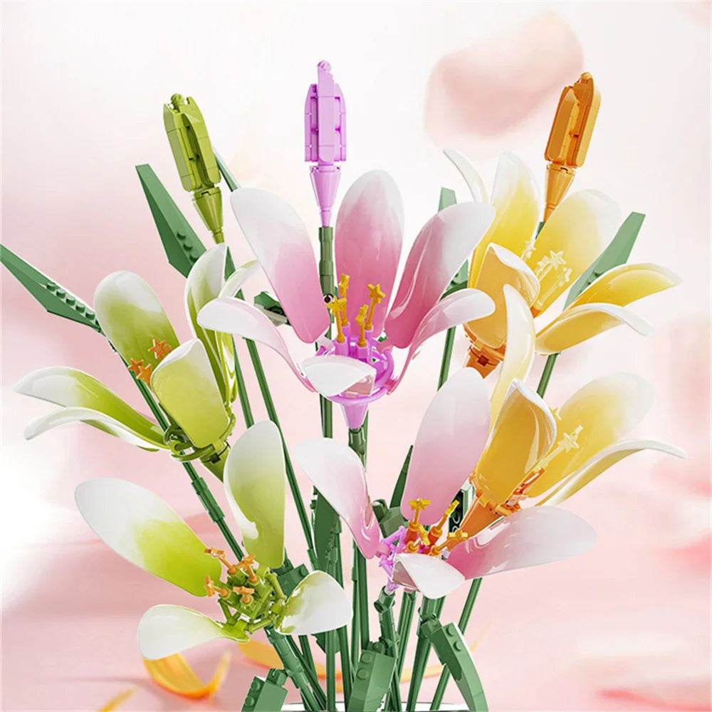 Creative Building Blocks Flower Lily Bouquet For Kids - ToylandEU