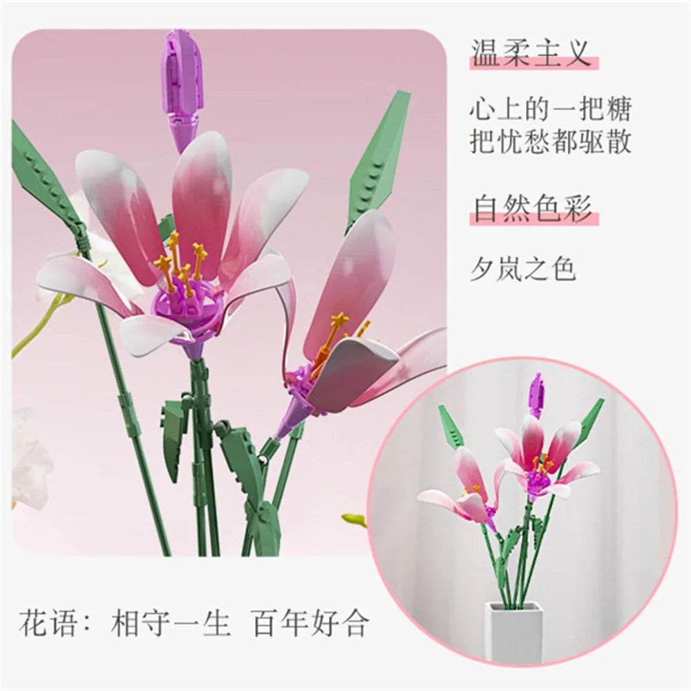 Creative Building Blocks Flower Lily Bouquet For Kids - ToylandEU