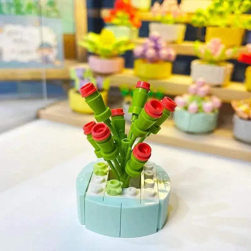  Creative Building Blocks Flower Pot 6 Adults Toyland EU -  ToylandEU™