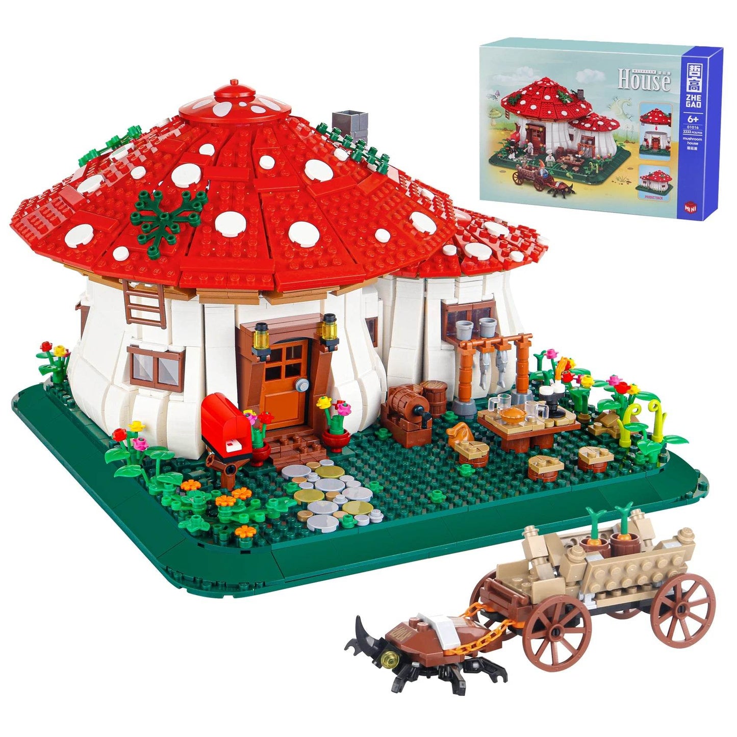 Creative Building Blocks Mushroom House Set For Kids - ToylandEU
