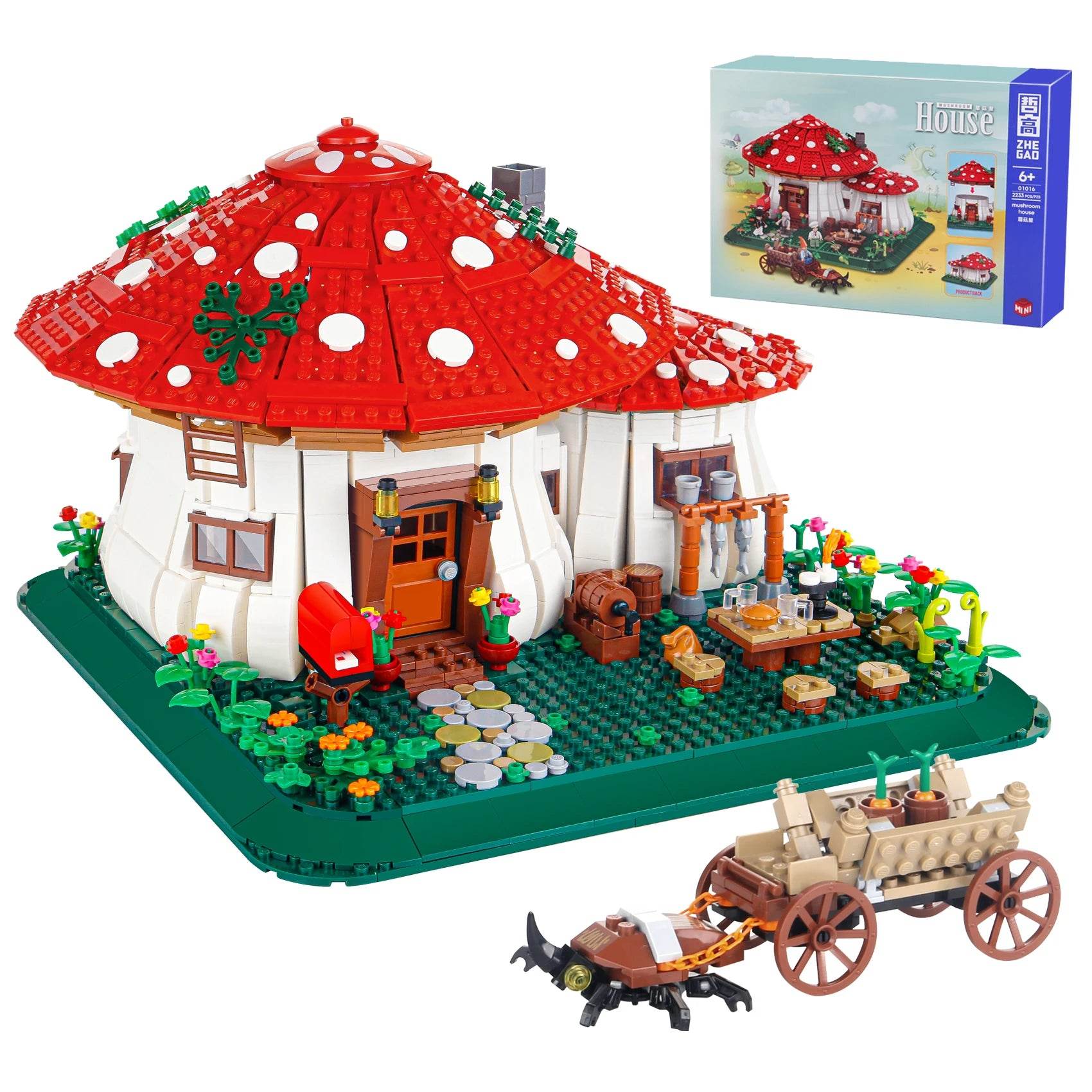 Creative Building Blocks Mushroom House Set For Kids - ToylandEU