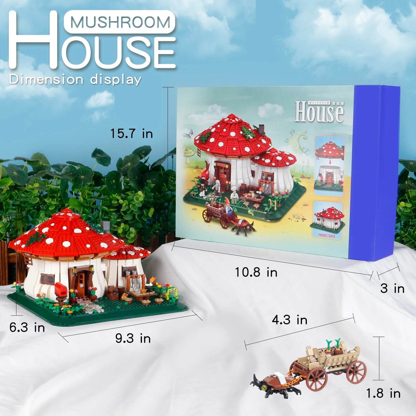 Creative Building Blocks Mushroom House Set For Kids - ToylandEU