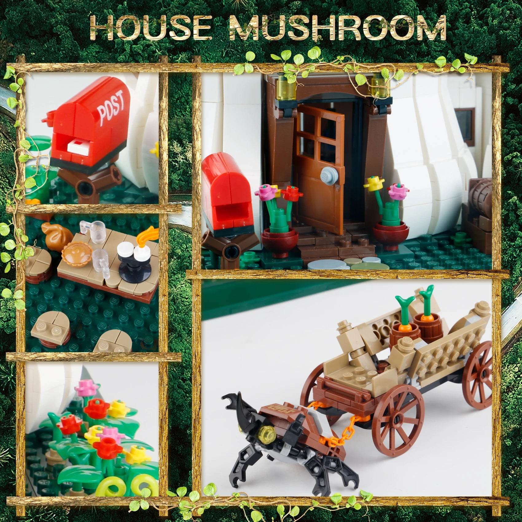 Creative Building Blocks Mushroom House Set For Kids - ToylandEU