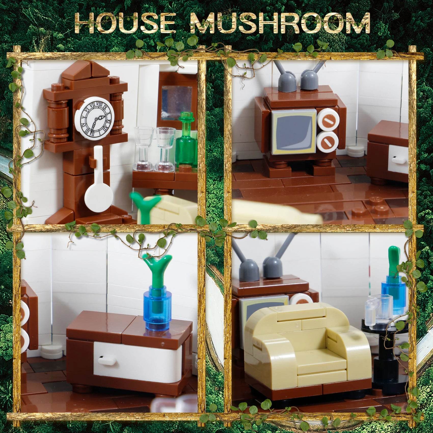 Creative Building Blocks Mushroom House Set For Kids - ToylandEU
