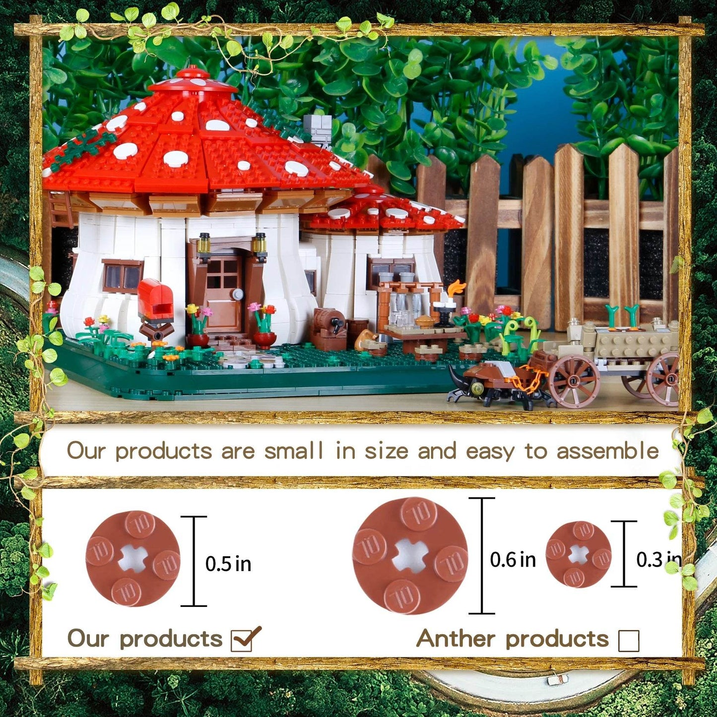 Creative Building Blocks Mushroom House Set For Kids - ToylandEU