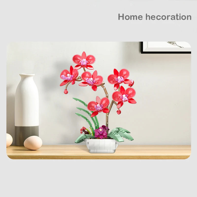 Creative Building Blocks Orchid Bouquet City Home Decoration Diy Gift For Teens And Girls - ToylandEU