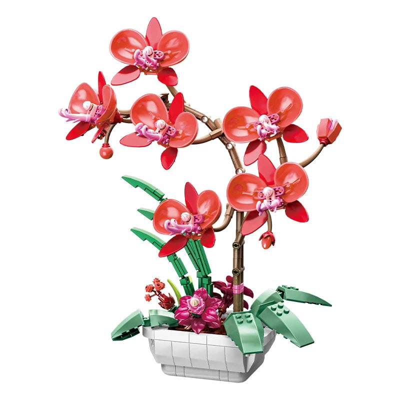 Creative Building Blocks Orchid Bouquet City Home Decoration Diy Gift For Teens And Girls - ToylandEU