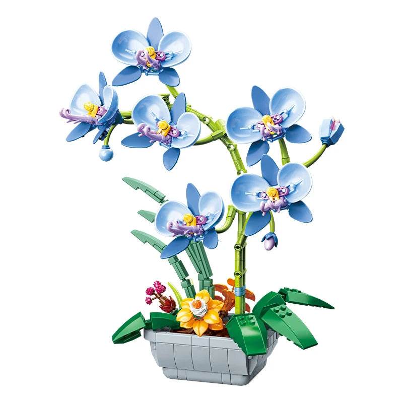 Creative Building Blocks Orchid Bouquet City Home Decoration Diy Gift For Teens And Girls - ToylandEU