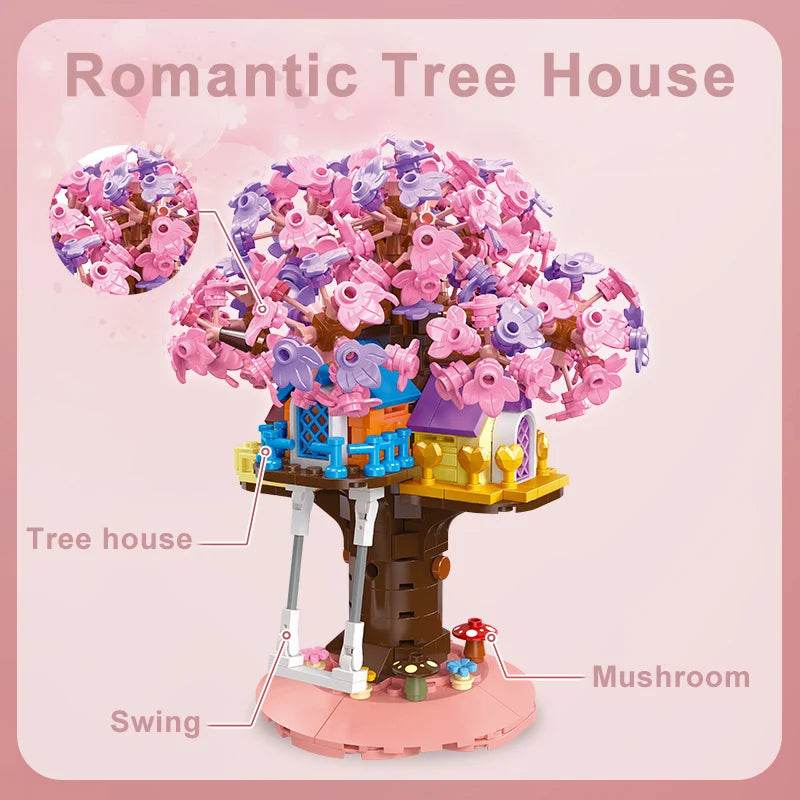 Creative Building Blocks Set Red Rose Vase Romantic Floral Bouquet Valentines Day Gift For Couples - ToylandEU