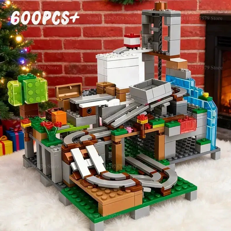 Creative Building Blocks Set With Mine Cart Tracks For Kids - ToylandEU