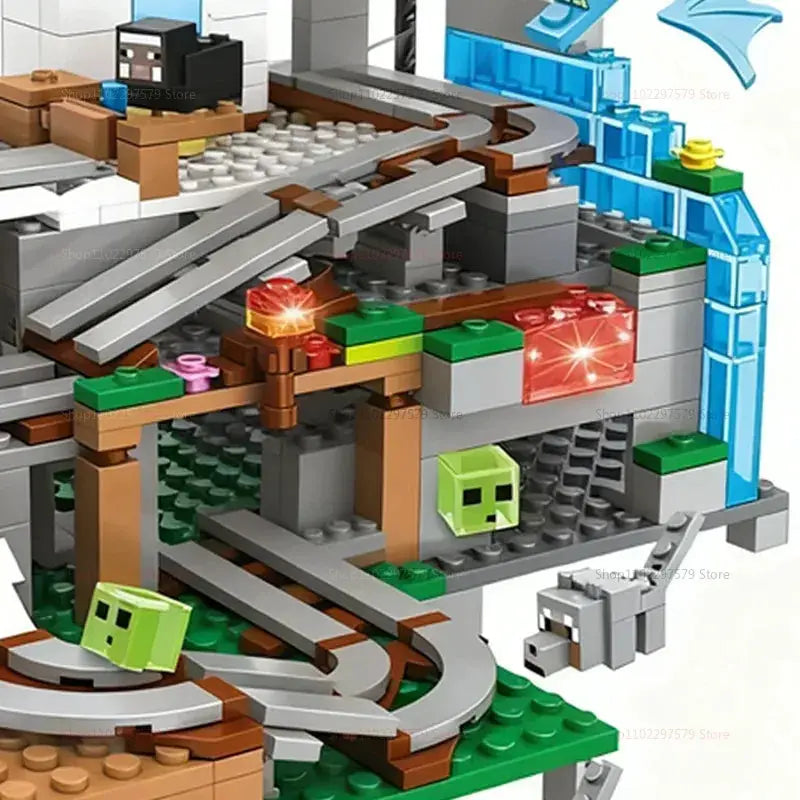 Creative Building Blocks Set With Mine Cart Tracks For Kids - ToylandEU