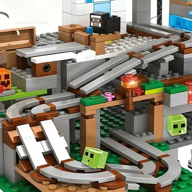 Creative Building Blocks Set With Mine Cart Tracks For Kids - ToylandEU