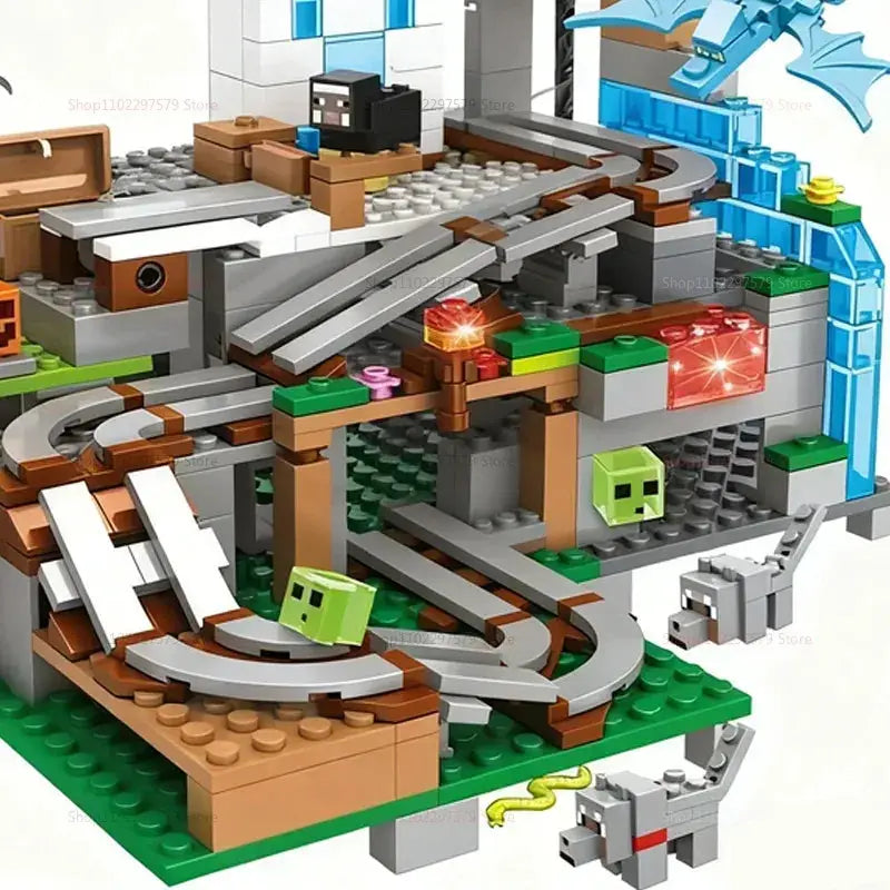 Creative Building Blocks Set With Mine Cart Tracks For Kids - ToylandEU