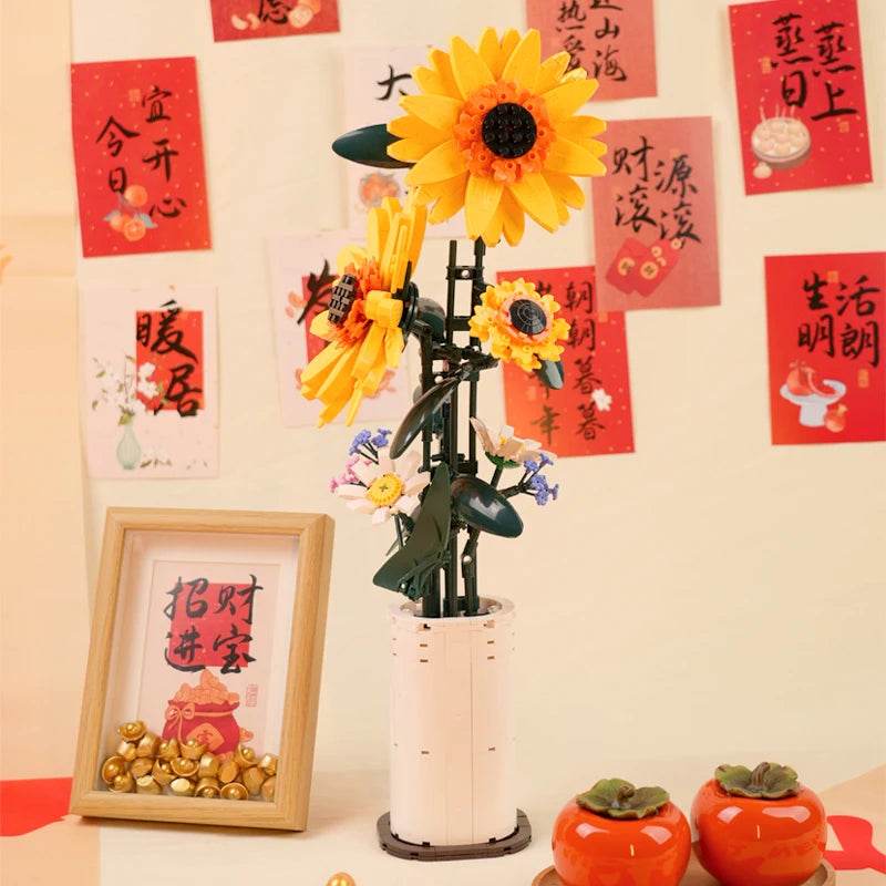 Creative Building Blocks Sunflower Bouquet For Kids - ToylandEU