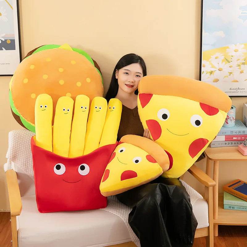 Creative Cartoon French Fries Hamburger Pizza Ornaments Couple Plush Toy Doll for Girls and Boys Birthday Gifts - ToylandEU