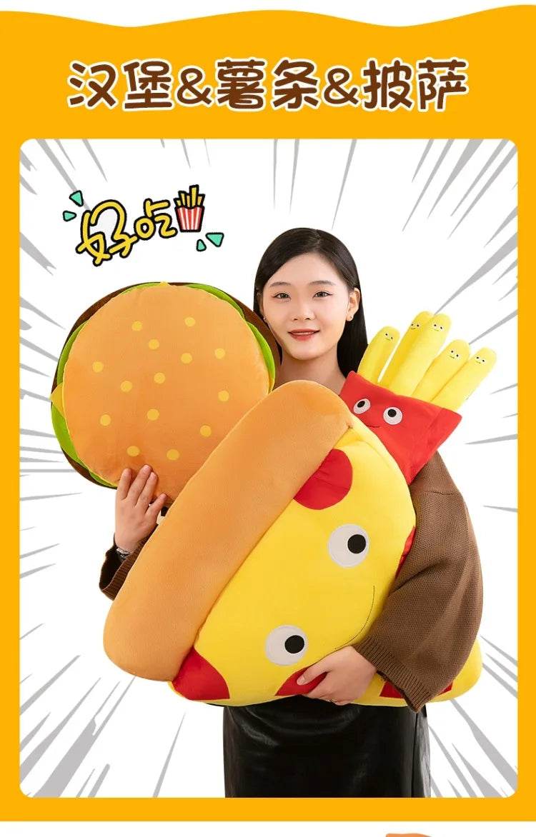 Creative Cartoon French Fries Hamburger Pizza Ornaments Couple Plush Toy Doll for Girls and Boys Birthday Gifts - ToylandEU
