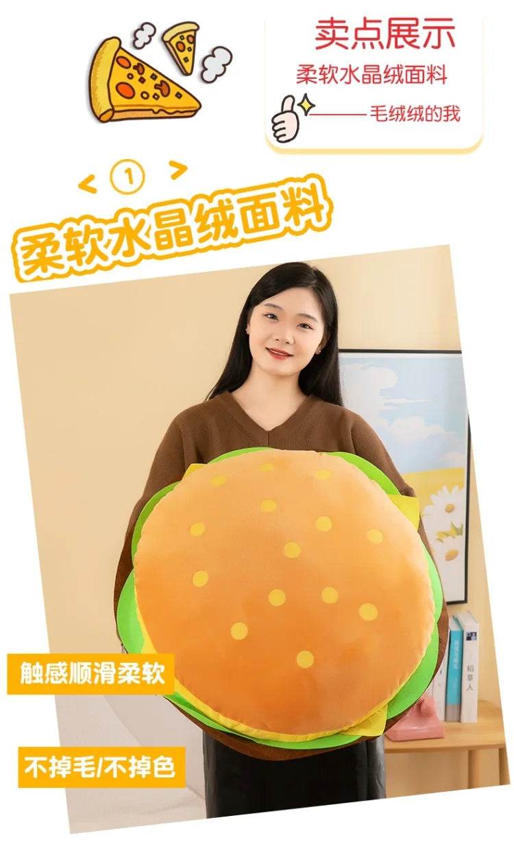 Creative Cartoon French Fries Hamburger Pizza Ornaments Couple Plush Toy Doll for Girls and Boys Birthday Gifts - ToylandEU