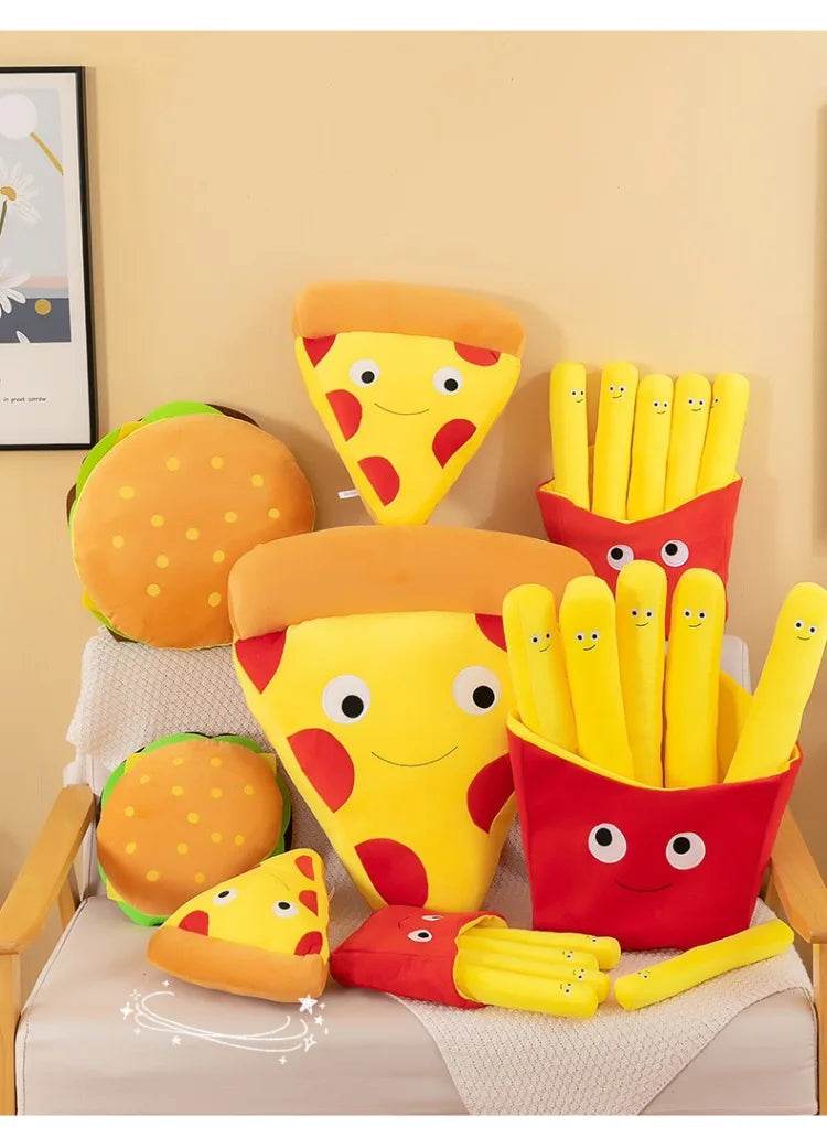 Creative Cartoon French Fries Hamburger Pizza Ornaments Couple Plush Toy Doll for Girls and Boys Birthday Gifts - ToylandEU