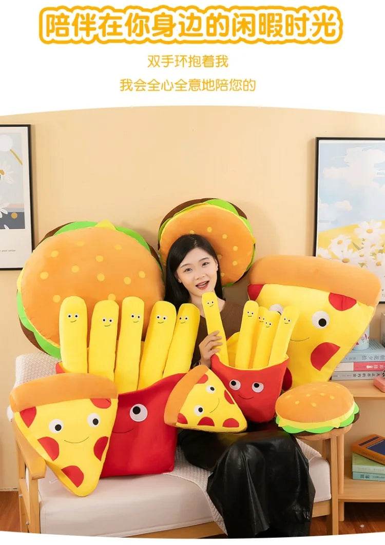 Creative Cartoon French Fries Hamburger Pizza Ornaments Couple Plush Toy Doll for Girls and Boys Birthday Gifts - ToylandEU