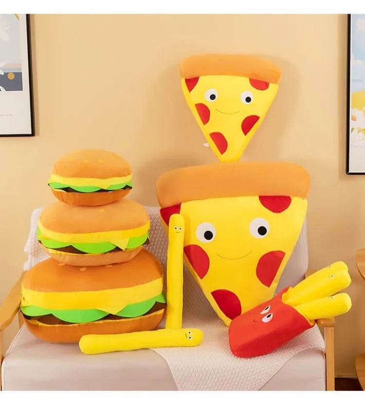 Creative Cartoon French Fries Hamburger Pizza Ornaments Couple Plush Toy Doll for Girls and Boys Birthday Gifts - ToylandEU