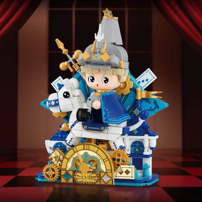 Creative Cartoon Poker Face Building Block King Queen Knight - ToylandEU