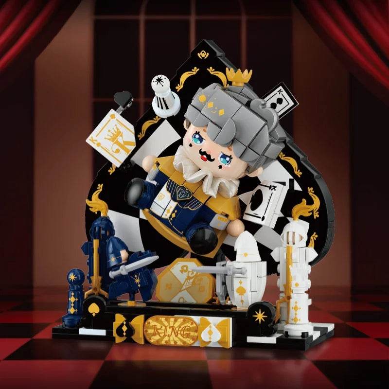 Creative Cartoon Poker Face Building Block King Queen Knight - ToylandEU