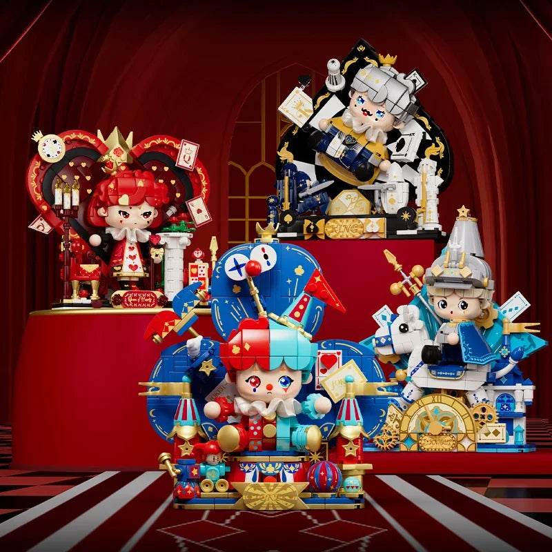 Creative Cartoon Poker Face Building Block King Queen Knight - ToylandEU