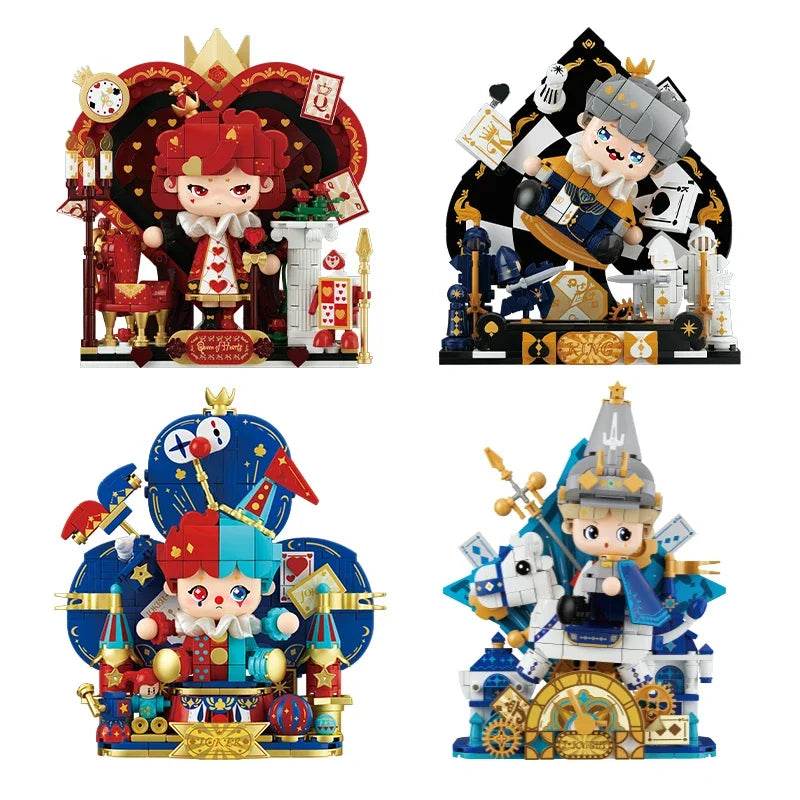 Creative Cartoon Poker Face Building Block King Queen Knight - ToylandEU